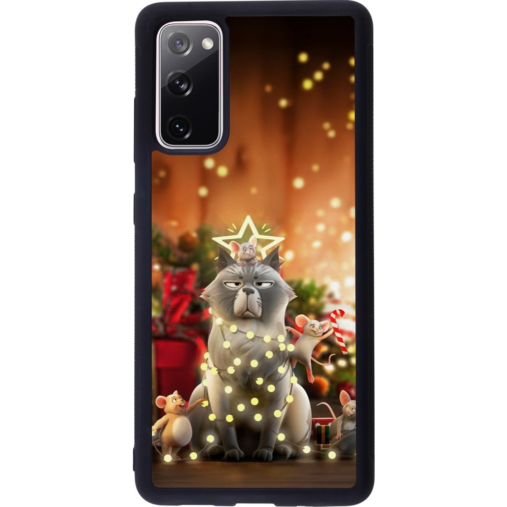 Samsung Galaxy S20 FE 5G Case Hülle - Silikon schwarz Christmas 25 Xmas Cat