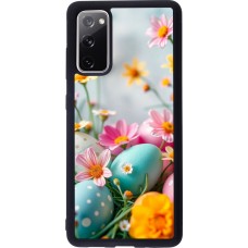 Samsung Galaxy S20 FE 5G Case Hülle - Silikon schwarz Easter 2026 Eggs with flowers