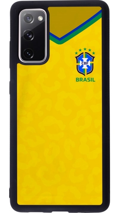 Coque Samsung Galaxy S20 FE 5G - Silicone rigide noir Maillot de football Brésil 2022 personnalisable Coque Samsung Galaxy S20 FE 5G - Silicone rigide noir Maillot de football Brésil 2022 personnalisable