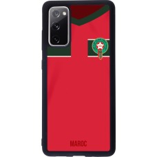 Coque Samsung Galaxy S20 FE 5G - Silicone rigide noir Maillot de football Maroc 2022 personnalisable