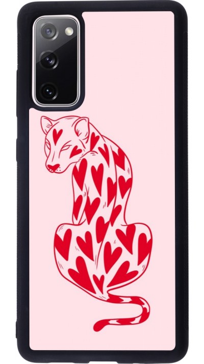Samsung Galaxy S20 FE 5G Case Hülle - Silikon schwarz Leopard with hearts 2026