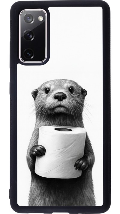 Coque Samsung Galaxy S20 FE 5G - Silicone rigide noir Loutre papier de toilette Coque Samsung Galaxy S20 FE 5G - Silicone rigide noir Loutre papier de toilette
