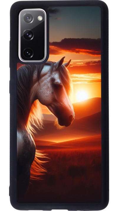 Coque Samsung Galaxy S20 FE 5G - Silicone rigide noir Majestic Sunset Horse Coque Samsung Galaxy S20 FE 5G - Silicone rigide noir Majestic Sunset Horse