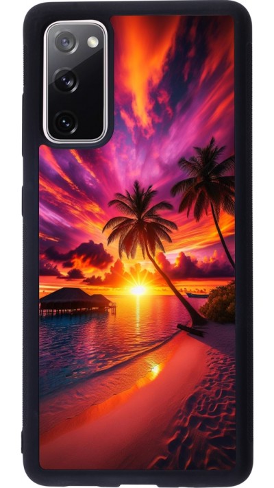 Coque Samsung Galaxy S20 FE 5G - Silicone rigide noir Maldives Dusk Bliss Coque Samsung Galaxy S20 FE 5G - Silicone rigide noir Maldives Dusk Bliss