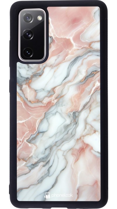 Coque Samsung Galaxy S20 FE 5G - Silicone rigide noir Marbre Rose Lumineux Coque Samsung Galaxy S20 FE 5G - Silicone rigide noir Marbre Rose Lumineux