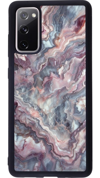 Coque Samsung Galaxy S20 FE 5G - Silicone rigide noir Marbre violette argentée Coque Samsung Galaxy S20 FE 5G - Silicone rigide noir Marbre violette argentée