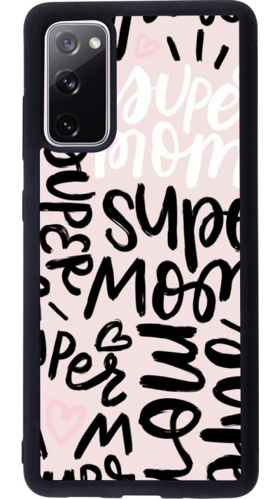 Coque Samsung Galaxy S20 FE 5G - Silicone rigide noir Mom 2024 Super mom