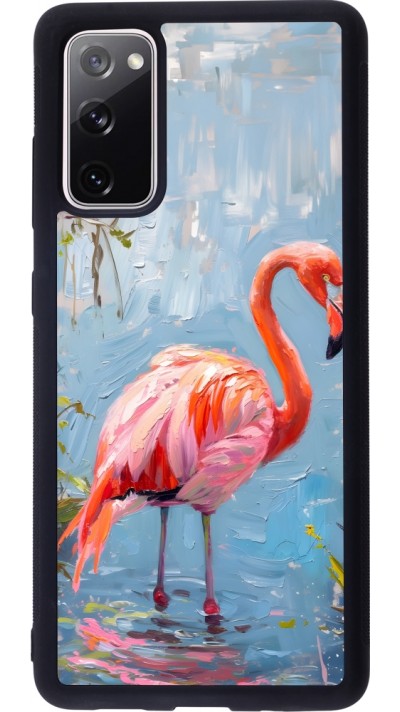 Coque Samsung Galaxy S20 FE 5G - Silicone rigide noir Paint Flamingo
