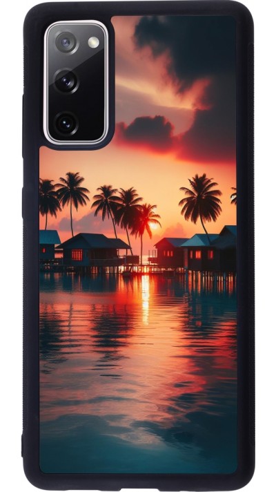 Coque Samsung Galaxy S20 FE 5G - Silicone rigide noir Paradis Maldives