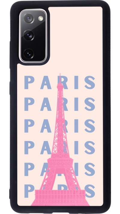 Coque Samsung Galaxy S20 FE 5G - Silicone rigide noir Paris Pink Print