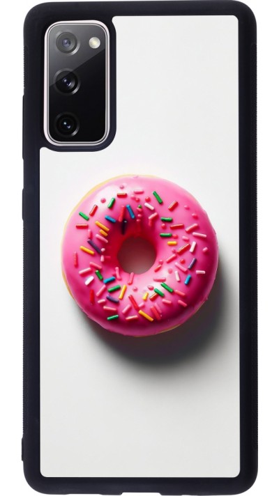 Coque Samsung Galaxy S20 FE 5G - Silicone rigide noir Weißer Hintergrund, pinker Donut Coque Samsung Galaxy S20 FE 5G - Silicone rigide noir Weißer Hintergrund, pinker Donut