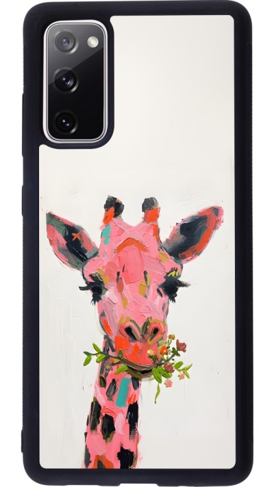 Coque Samsung Galaxy S20 FE 5G - Silicone rigide noir Pink Girafe Paint