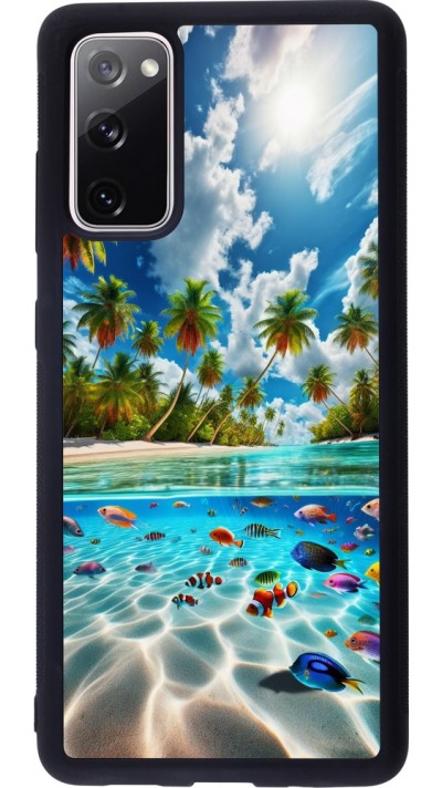 Coque Samsung Galaxy S20 FE 5G - Silicone rigide noir Plage Paradis