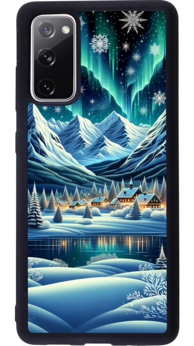 Coque Samsung Galaxy S20 FE 5G - Silicone rigide noir Snowy Mountain Village Lake night Coque Samsung Galaxy S20 FE 5G - Silicone rigide noir Snowy Mountain Village Lake night