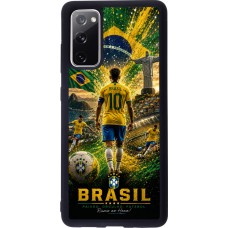 Coque Samsung Galaxy S20 FE 5G - Silicone rigide noir Football Brésil splash 2026
