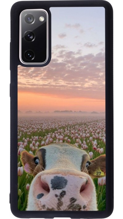 Samsung Galaxy S20 FE 5G Case Hülle - Silikon schwarz Cow with tulips 2026