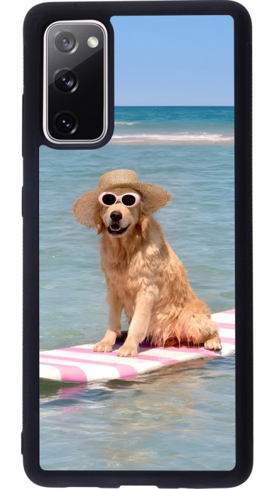 Coque Samsung Galaxy S20 FE 5G - Silicone rigide noir Summer Dog on Paddle