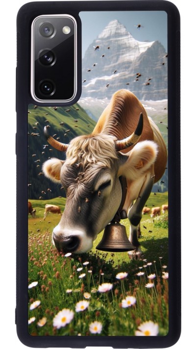 Coque Samsung Galaxy S20 FE 5G - Silicone rigide noir Vache montagne Valais