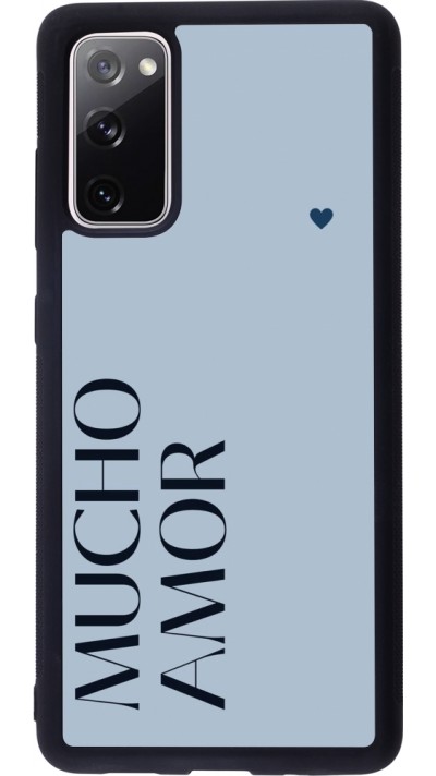 Coque Samsung Galaxy S20 FE 5G - Silicone rigide noir Valentine 2024 mucho amor azul Coque Samsung Galaxy S20 FE 5G - Silicone rigide noir Valentine 2024 mucho amor azul