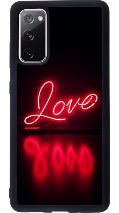 Coque Samsung Galaxy S20 FE 5G - Silicone rigide noir Valentine 2025 Neon Love Coque Samsung Galaxy S20 FE 5G - Silicone rigide noir Valentine 2025 Neon Love