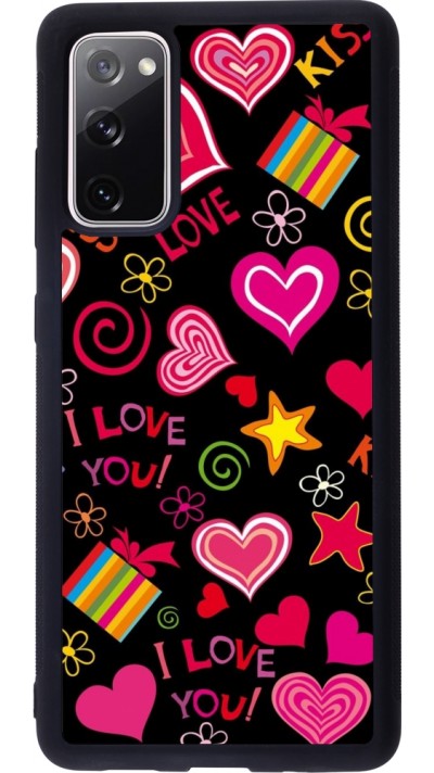 Coque Samsung Galaxy S20 FE 5G - Silicone rigide noir Valentine 2023 love symbols Coque Samsung Galaxy S20 FE 5G - Silicone rigide noir Valentine 2023 love symbols