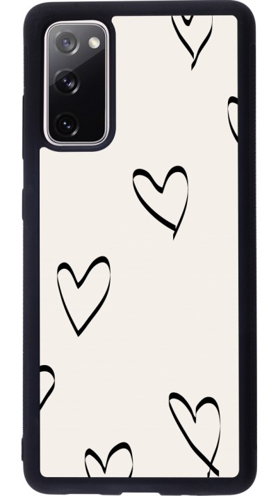 Coque Samsung Galaxy S20 FE 5G - Silicone rigide noir Valentine 2023 minimalist hearts Coque Samsung Galaxy S20 FE 5G - Silicone rigide noir Valentine 2023 minimalist hearts
