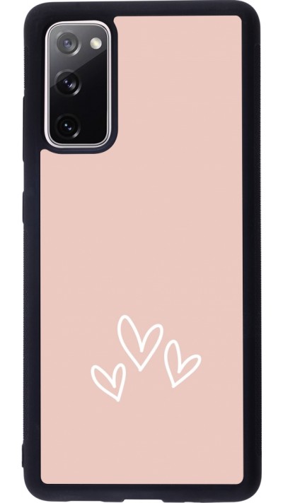 Coque Samsung Galaxy S20 FE 5G - Silicone rigide noir Valentine 2023 three minimalist hearts Coque Samsung Galaxy S20 FE 5G - Silicone rigide noir Valentine 2023 three minimalist hearts