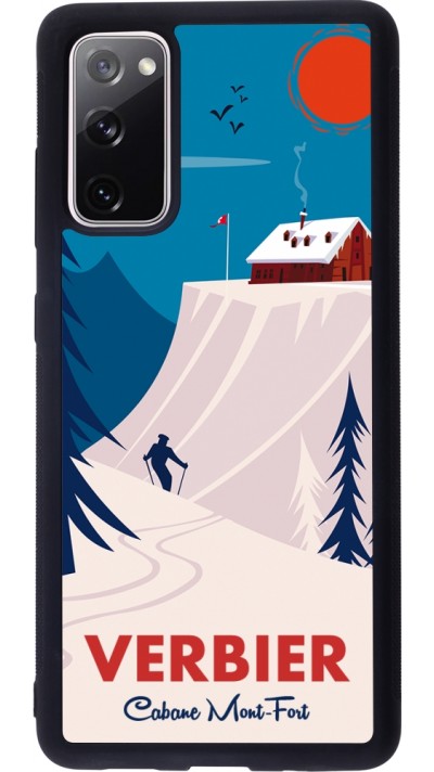 Coque Samsung Galaxy S20 FE 5G - Silicone rigide noir Verbier Cabane Mont-Fort Coque Samsung Galaxy S20 FE 5G - Silicone rigide noir Verbier Cabane Mont-Fort