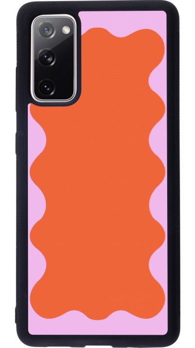 Coque Samsung Galaxy S20 FE 5G - Silicone rigide noir Wavy Rectangle Orange Pink Coque Samsung Galaxy S20 FE 5G - Silicone rigide noir Wavy Rectangle Orange Pink
