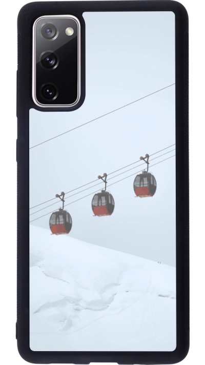 Coque Samsung Galaxy S20 FE 5G - Silicone rigide noir Winter 22 ski lift Coque Samsung Galaxy S20 FE 5G - Silicone rigide noir Winter 22 ski lift