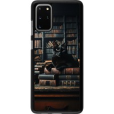 Samsung Galaxy S20+ Case Hülle - Katze Bücher dunkel