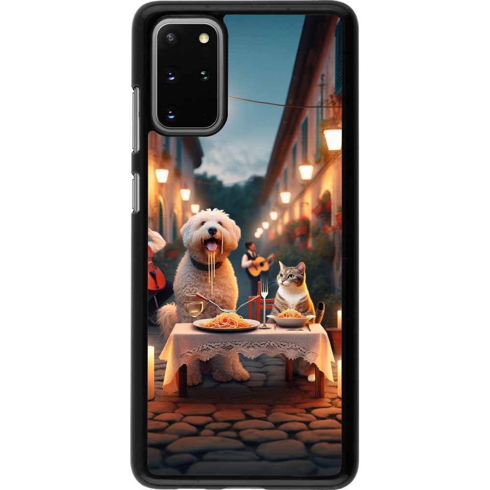 Samsung Galaxy S20+ Case Hülle - Valentin 2024 Hund & Katze Kerzenlicht