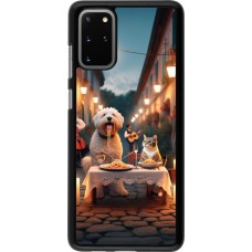Samsung Galaxy S20+ Case Hülle - Valentin 2024 Hund & Katze Kerzenlicht