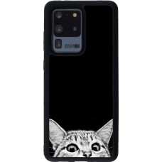 Hülle Samsung Galaxy S20 Ultra - Silikon schwarz Cat Looking Up Black