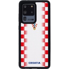Samsung Galaxy S20 Ultra Case Hülle - Silikon schwarz Kroatien 2026 personalisierbares Fussballtrikot