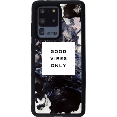 Hülle Samsung Galaxy S20 Ultra - Silikon schwarz Marble Good Vibes Only