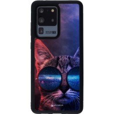 Coque Samsung Galaxy S20 Ultra - Silicone rigide noir Red Blue Cat Glasses