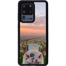 Samsung Galaxy S20 Ultra Case Hülle - Silikon schwarz Cow with tulips 2026