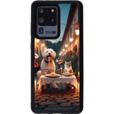 Samsung Galaxy S20 Ultra Case Hülle - Silikon schwarz Valentin 2024 Hund & Katze Kerzenlicht
