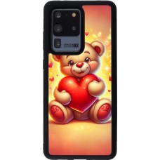 Samsung Galaxy S20 Ultra Case Hülle - Silikon schwarz Valentin 2024 Teddy Liebe