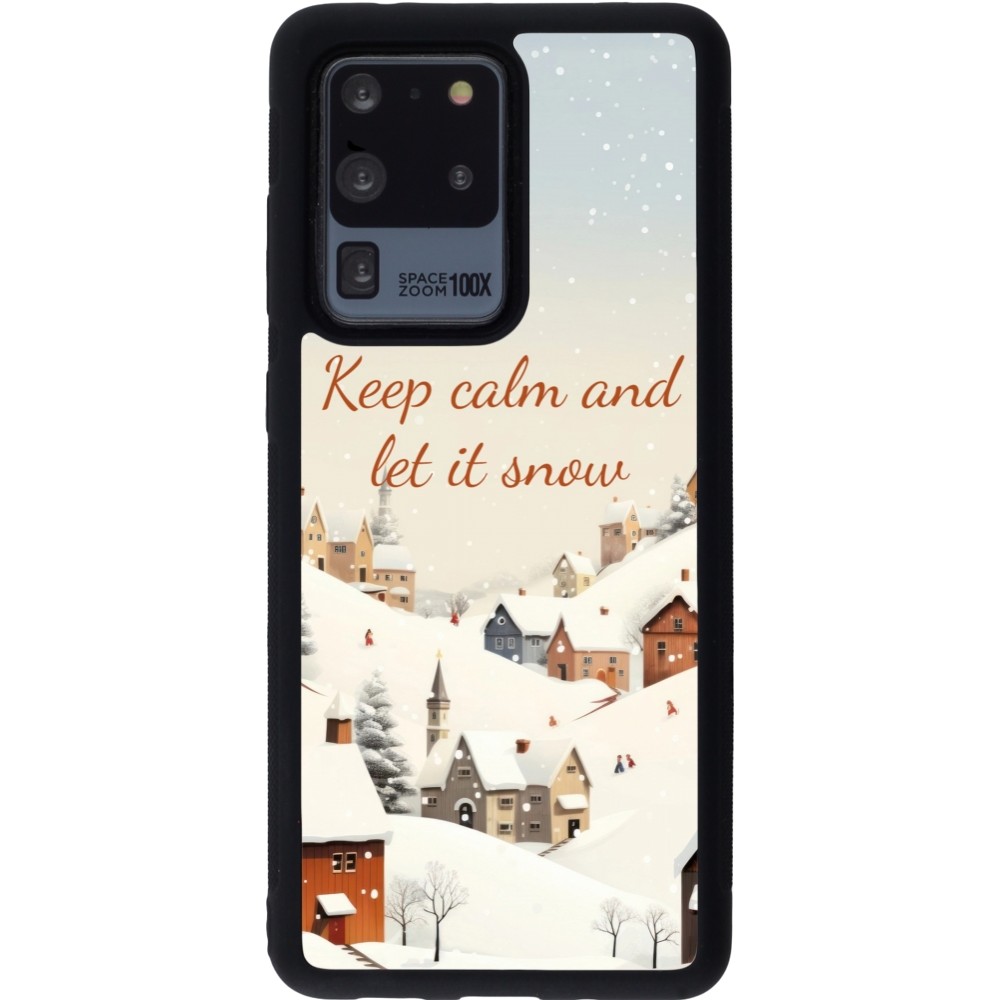 Samsung Galaxy S20 Ultra Case Hülle - Silikon schwarz Winter 25 Winter Keep calm and let it snow