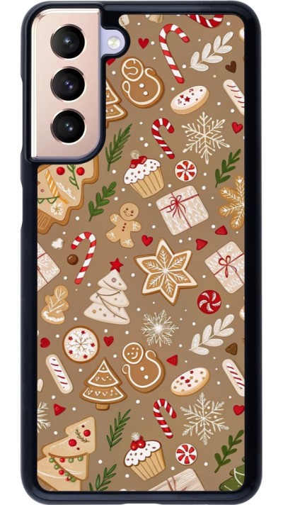 Samsung Galaxy S21 5G Case Hülle - Christmas 25 Pattern Ginger Cookie