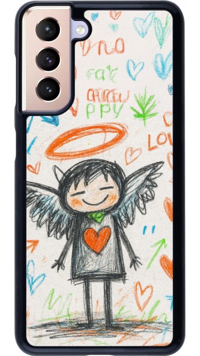 Samsung Galaxy S21 5G Case Hülle - Little Angel Sketch Love