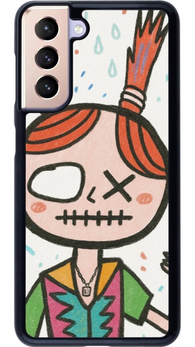 Samsung Galaxy S21 5G Case Hülle - Little Girl Sketch