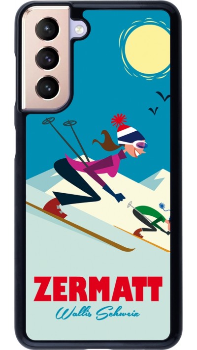 Samsung Galaxy S21 5G Case Hülle - Zermatt Ski Downhill