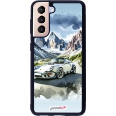Samsung Galaxy S21 5G Case Hülle - Silikon schwarz Porsche 911 Berg Aquarell