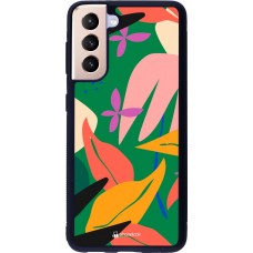 Hülle Samsung Galaxy S21 5G - Silikon schwarz Abstract Jungle