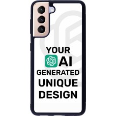 Samsung Galaxy S21 5G Case Hülle - Silikon schwarz 100% einzigartig erstellt dank Deiner Kreativität und künstlicher Intelligenz (KI)