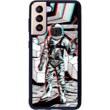 Hülle Samsung Galaxy S21 5G - Silikon schwarz Anaglyph Astronaut