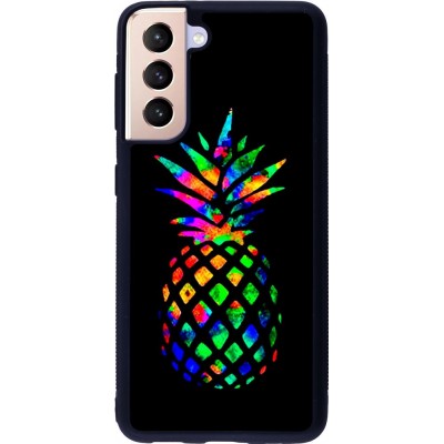 Hülle Samsung Galaxy S21 5G - Silikon schwarz Ananas Multi-colors